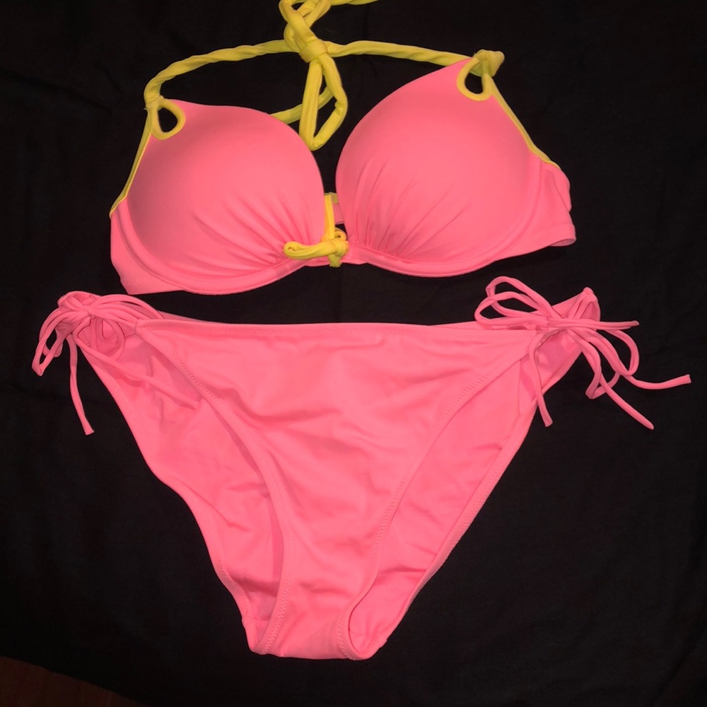 lightly worn pink matching bikini